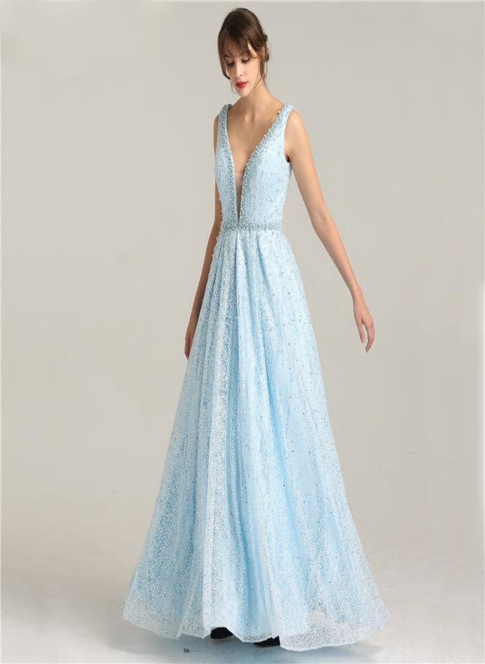 Sophia - Pearls Crystal Lux Gown Mscooco.co.uk