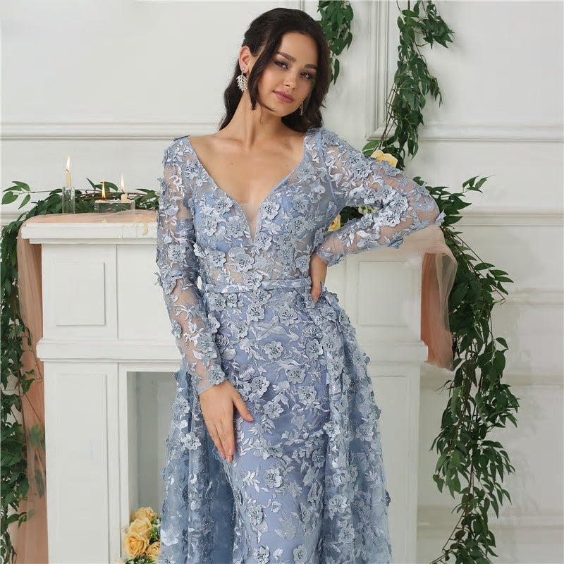 ZARIN - Appliques Mermaid Evening Dress Mscooco.co.uk