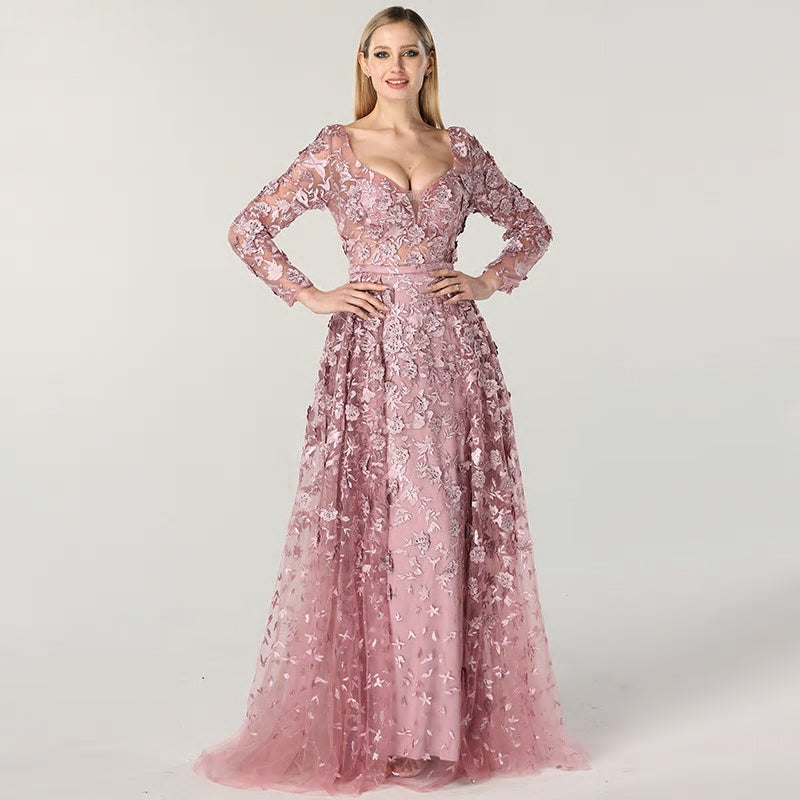 ZARIN - Appliques Mermaid Evening Dress Mscooco.co.uk
