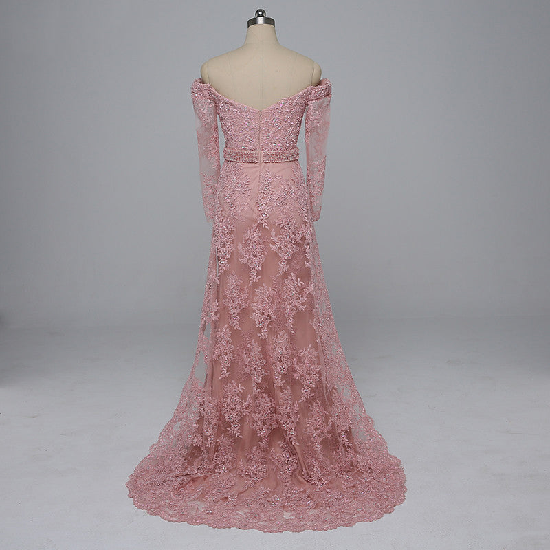 Sofia - Embroidery Pearls Evening Dress Mscooco.co.uk