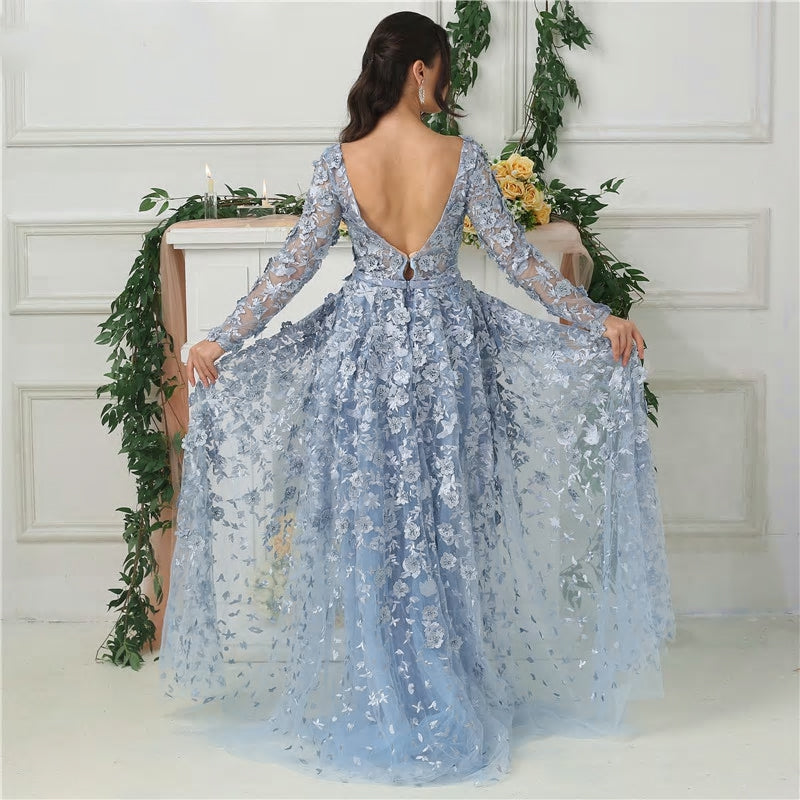 ZARIN - Appliques Mermaid Evening Dress Mscooco.co.uk