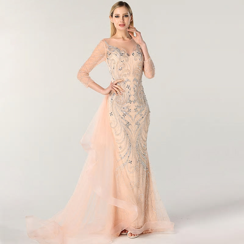 Grace - Diamond Beading Mermaid Gown Mscooco.co.uk