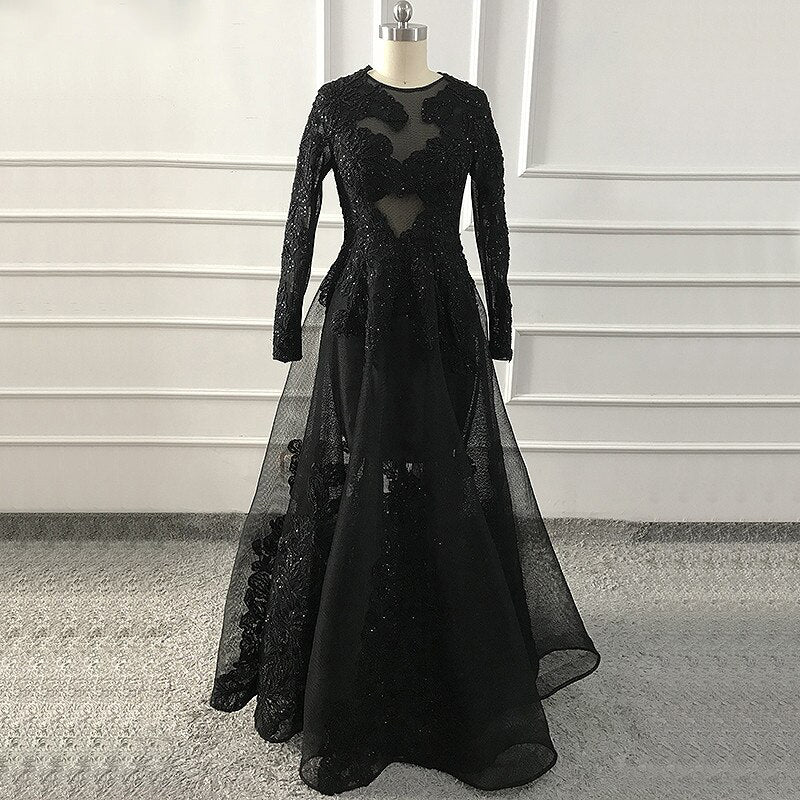 MIA - O-Neck Handmade Flowers Evening Dress Mscooco.co.uk