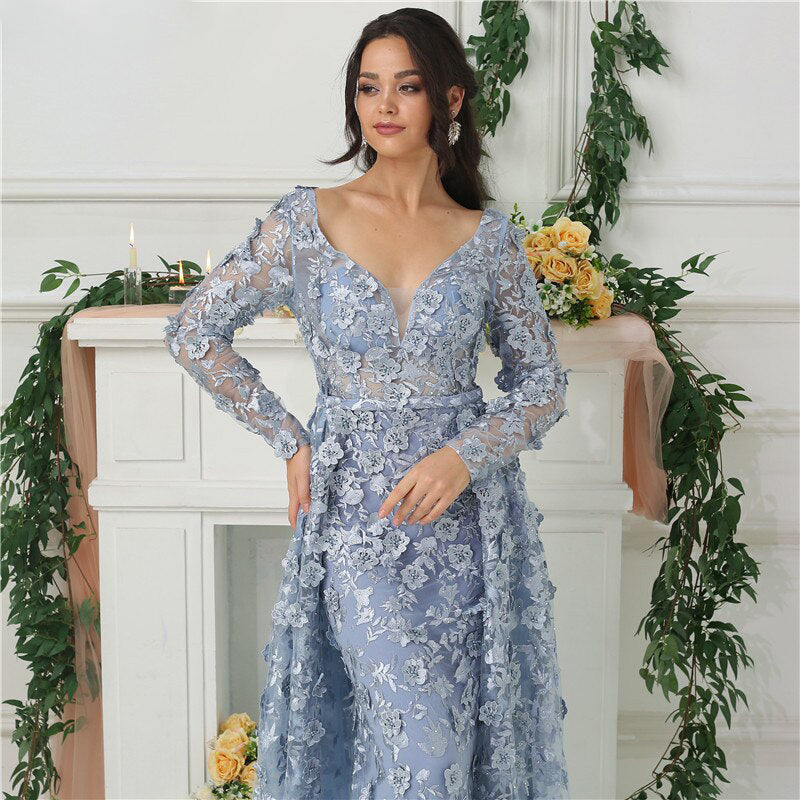 ZARIN - Appliques Mermaid Evening Dress Mscooco.co.uk