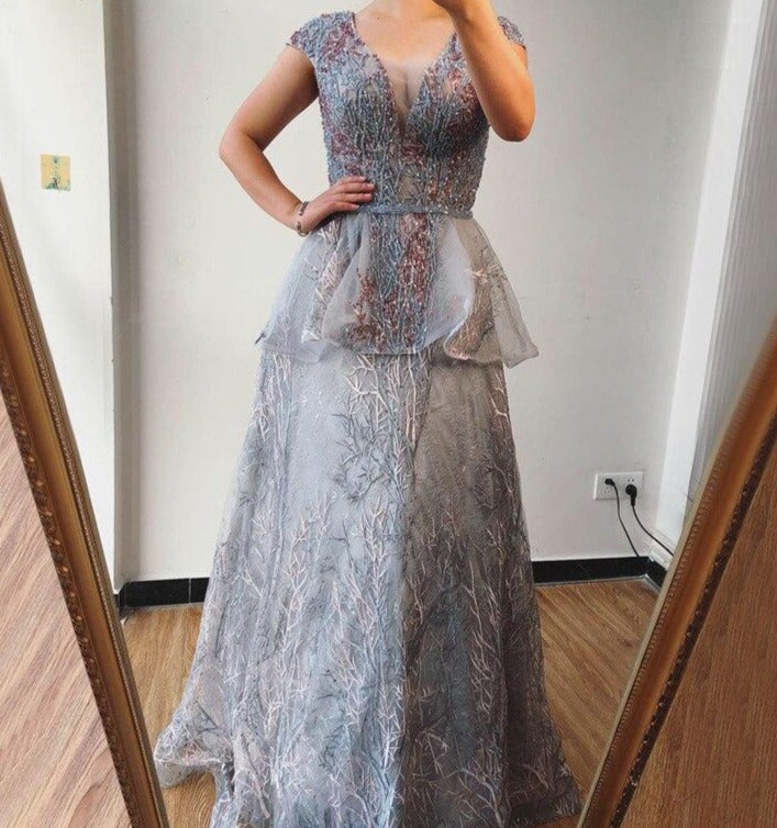 Miriam Sleeveless Luxury Sequined Crystal Formal Dress Mscooco.co.uk