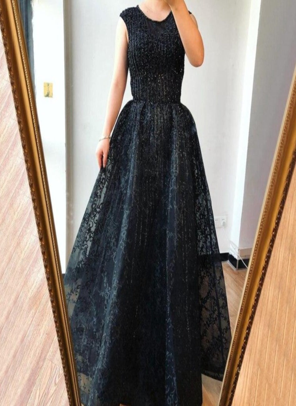 Suzanne Crystal Luxury A-Line Evening Dress Mscooco.co.uk