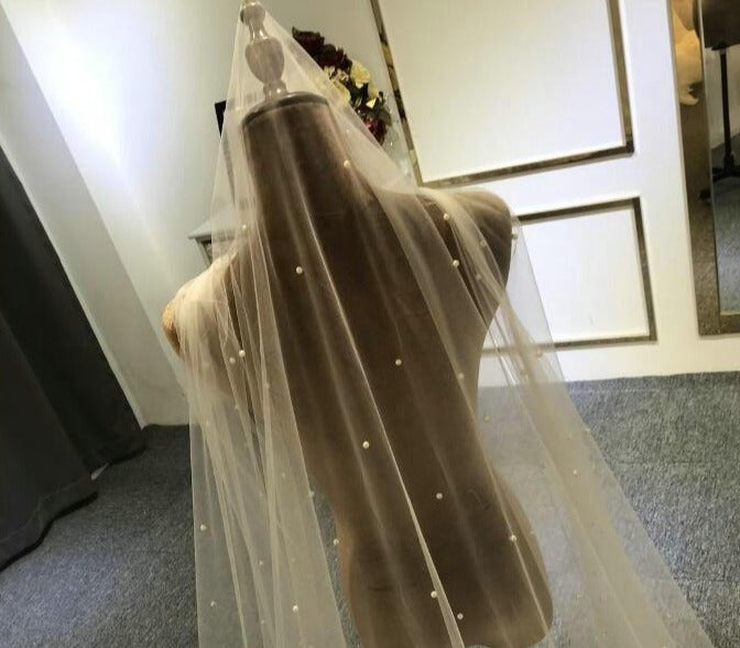 Pearls Wedding veils New luxury long bridal veil Mscooco.co.uk