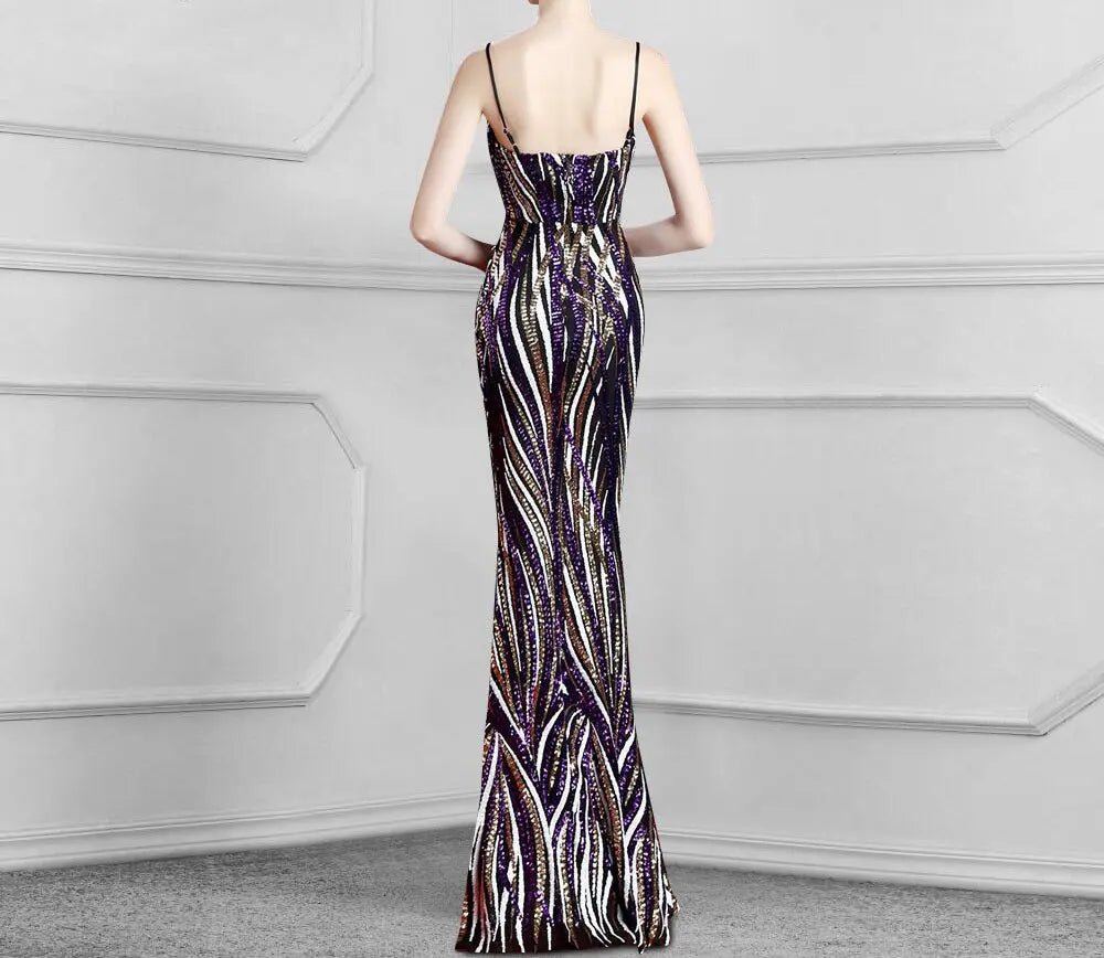 ALEXA - Sequins Mermaid Maxi Dress - Mscooco.co.uk