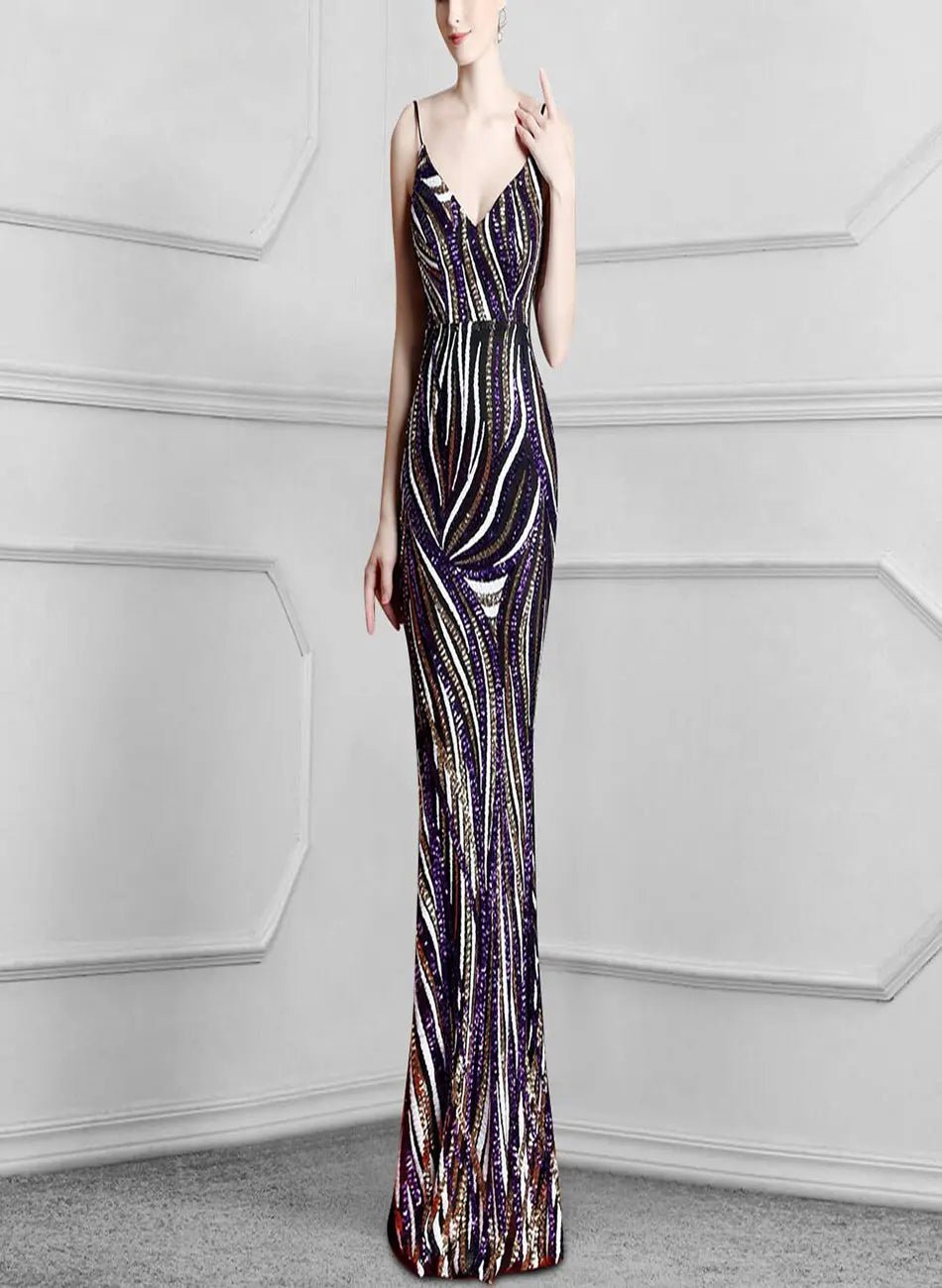 ALEXA - Sequins Mermaid Maxi Dress - Mscooco.co.uk