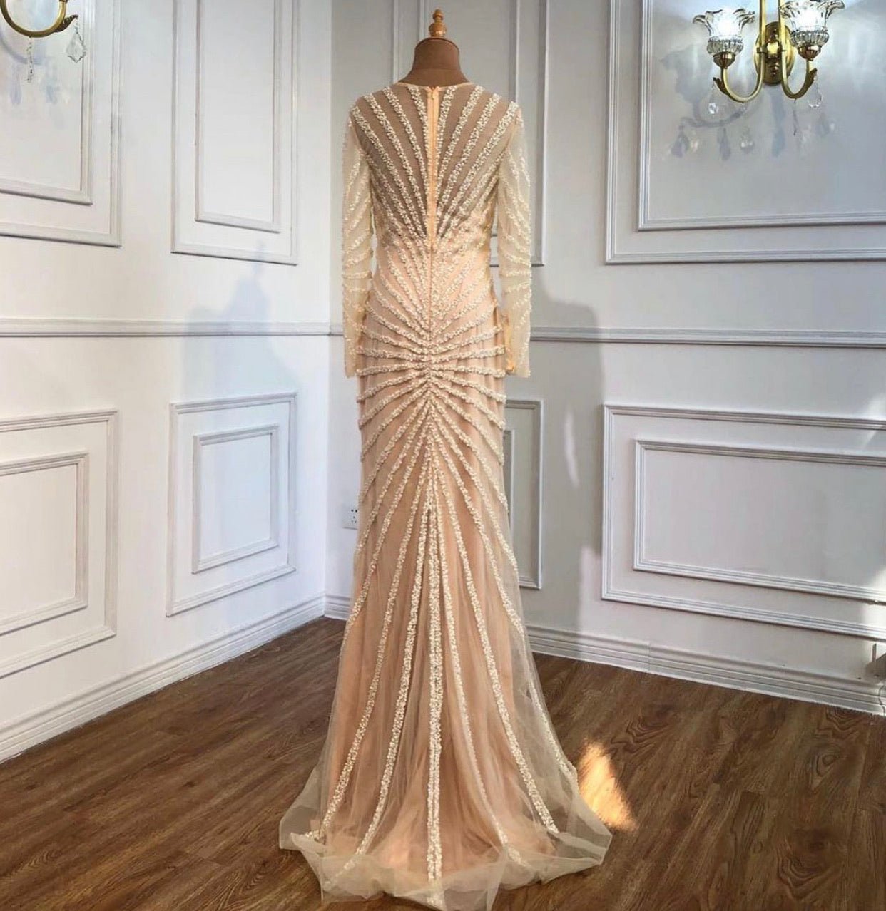 Alvilda Elegant Beading Split Mermaid Evening Dress - Mscooco.co.uk