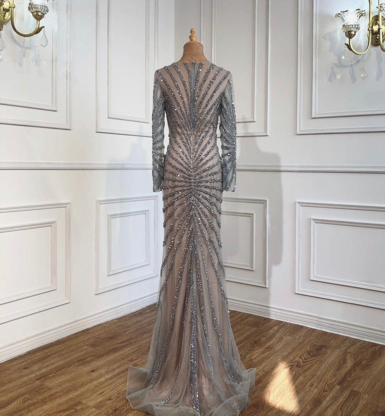 Alvilda Elegant Beading Split Mermaid Evening Dress - Mscooco.co.uk