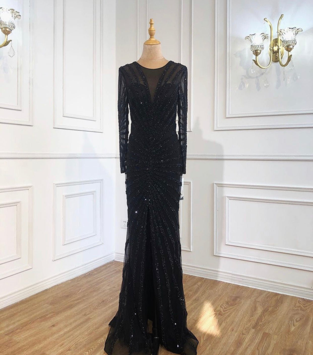 Alvilda Elegant Beading Split Mermaid Evening Dress - Mscooco.co.uk