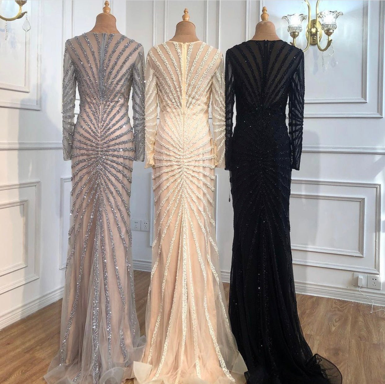 Alvilda Elegant Beading Split Mermaid Evening Dress - Mscooco.co.uk