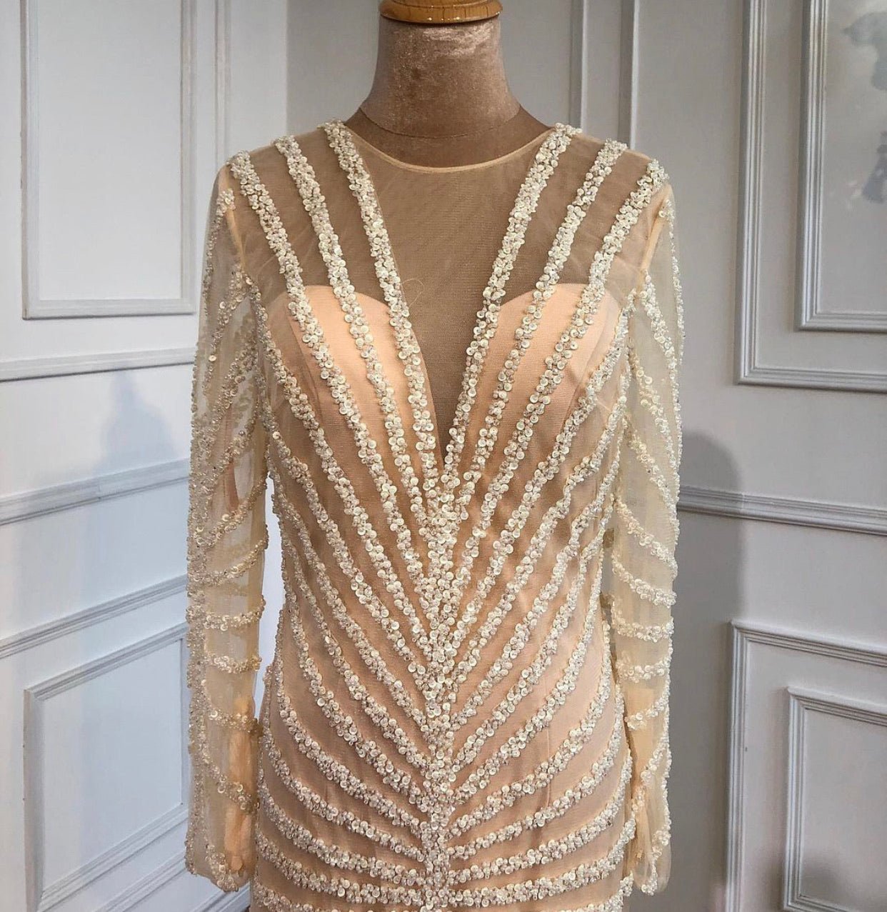 Alvilda Elegant Beading Split Mermaid Evening Dress - Mscooco.co.uk