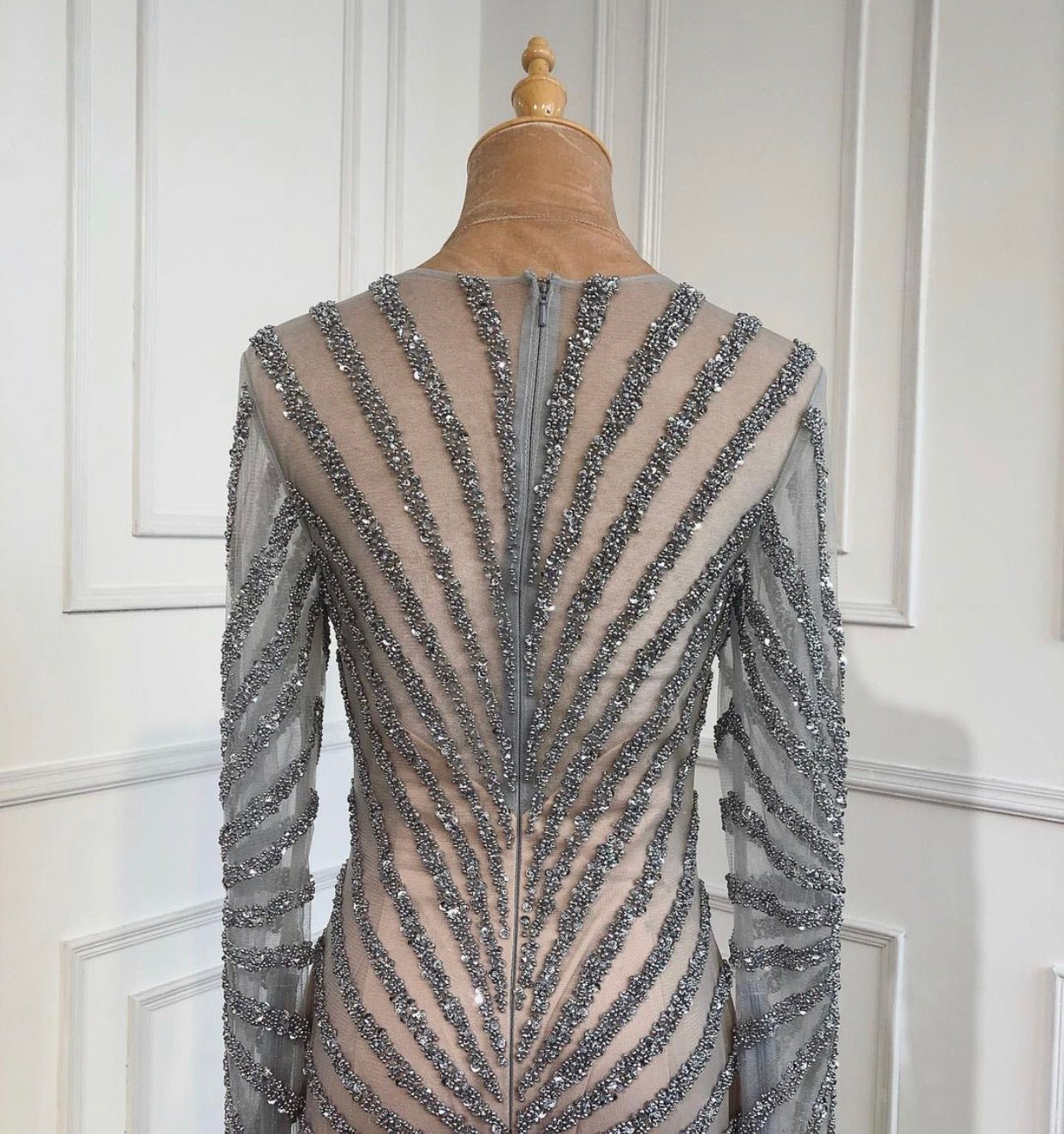 Alvilda Elegant Beading Split Mermaid Evening Dress - Mscooco.co.uk