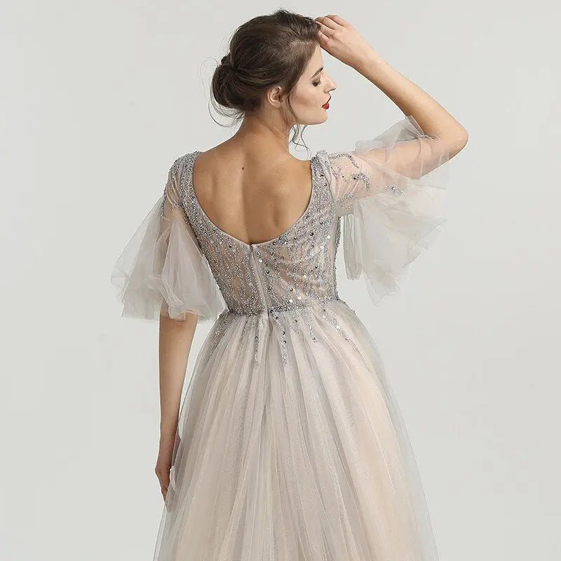 Alyssa Beading Sequined Evening Gown - Mscooco.co.uk