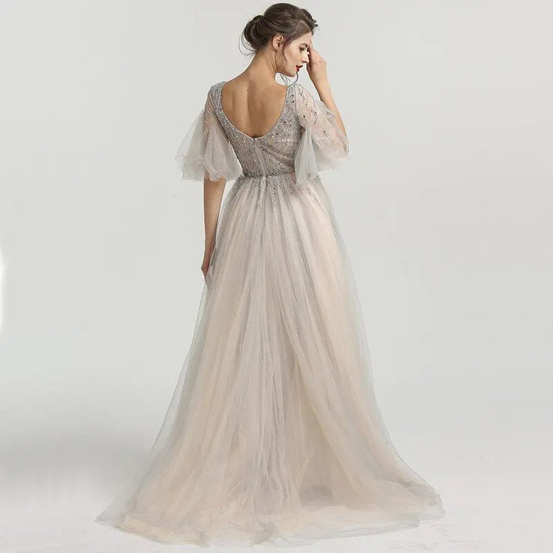 Alyssa Beading Sequined Evening Gown - Mscooco.co.uk