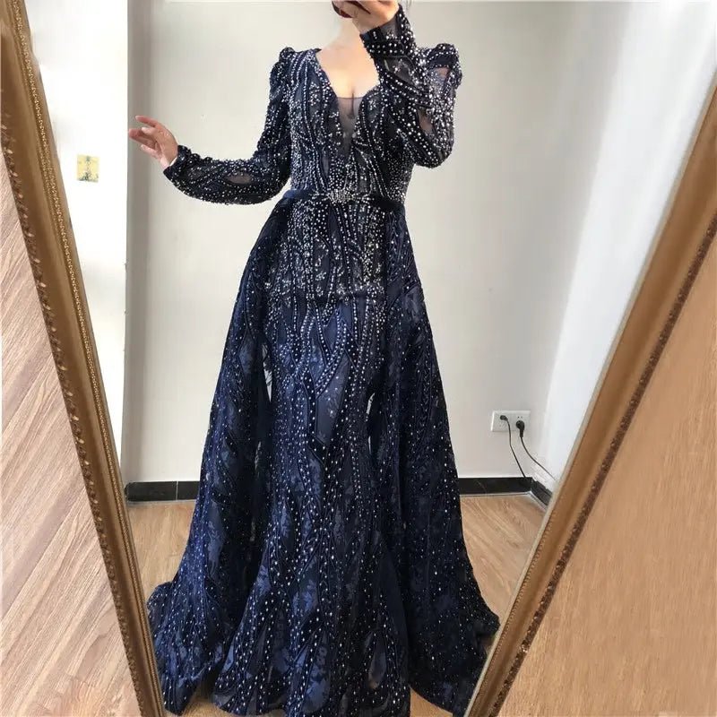 AMEENA - Luxury Crystal Embellished Gown - Mscooco.co.uk