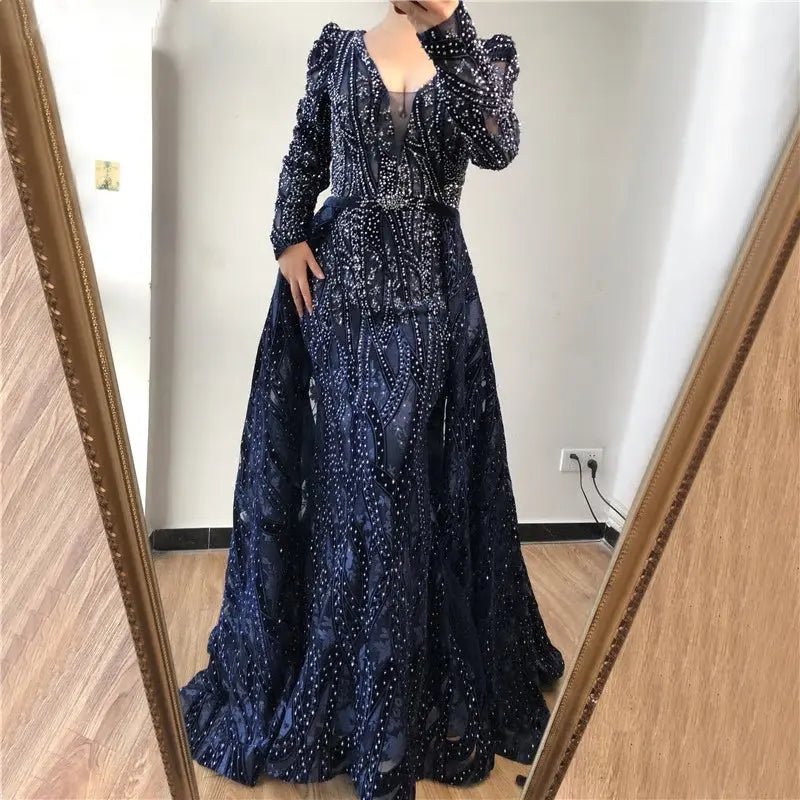 AMEENA - Luxury Crystal Embellished Gown - Mscooco.co.uk