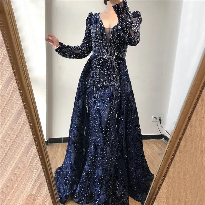 AMEENA - Luxury Crystal Embellished Gown - Mscooco.co.uk