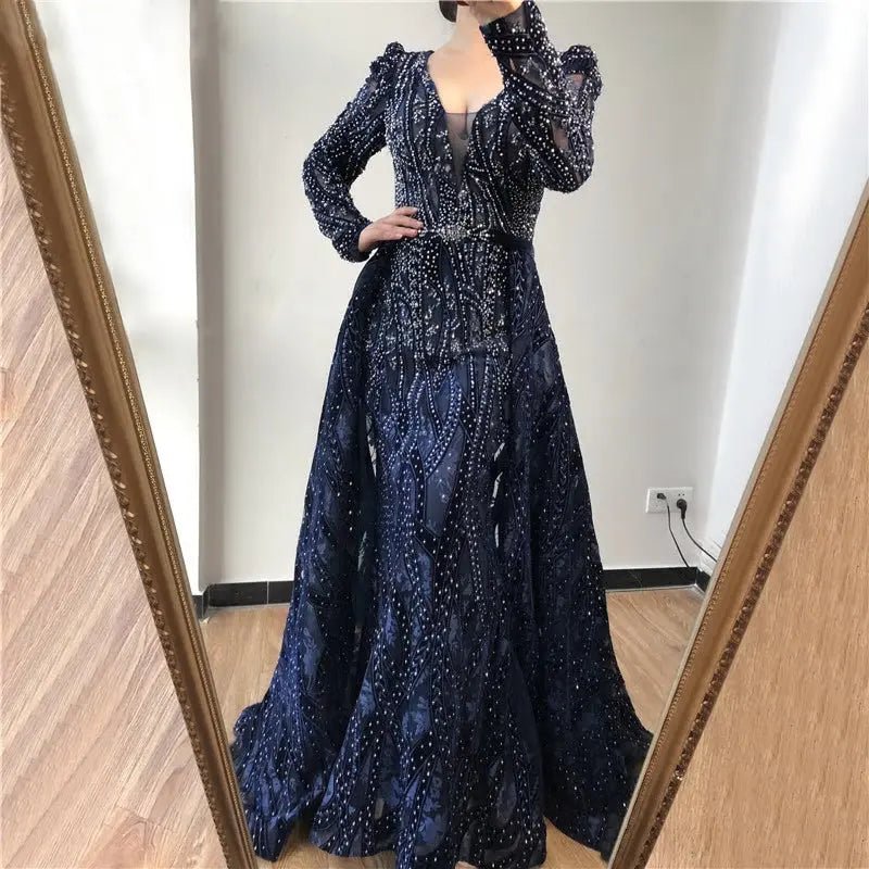 AMEENA - Luxury Crystal Embellished Gown - Mscooco.co.uk