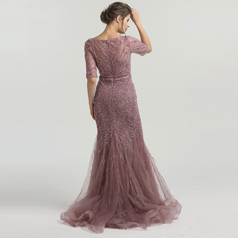 Amelia - Beaded Mermaid Evening Dress - Mscooco.co.uk