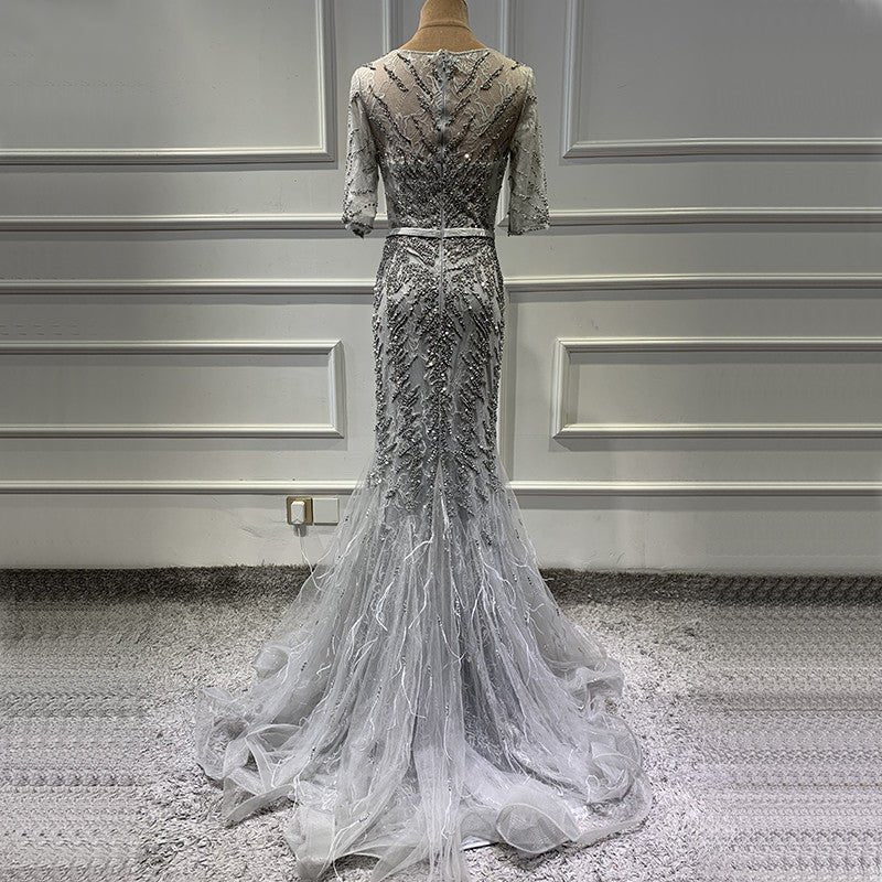 Amelia - Beaded Mermaid Evening Dress - Mscooco.co.uk