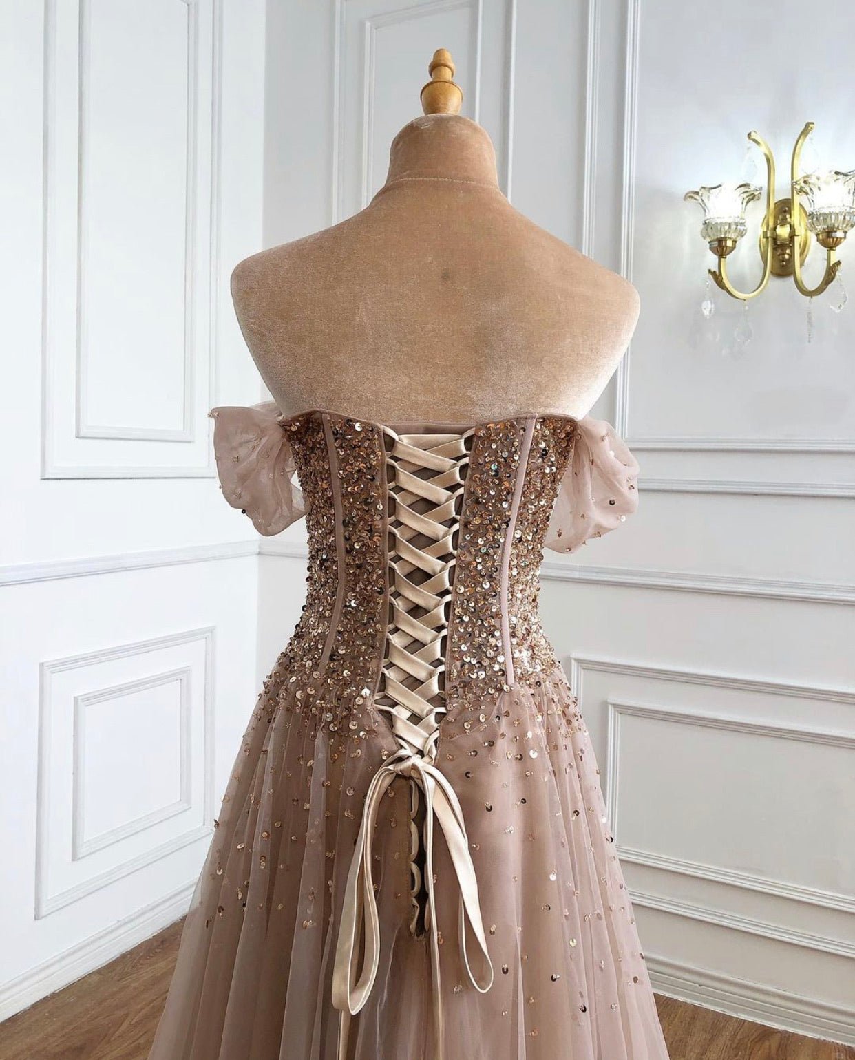 Amey Off Shoulder Beading Sparkle Formal Dress - Mscooco.co.uk