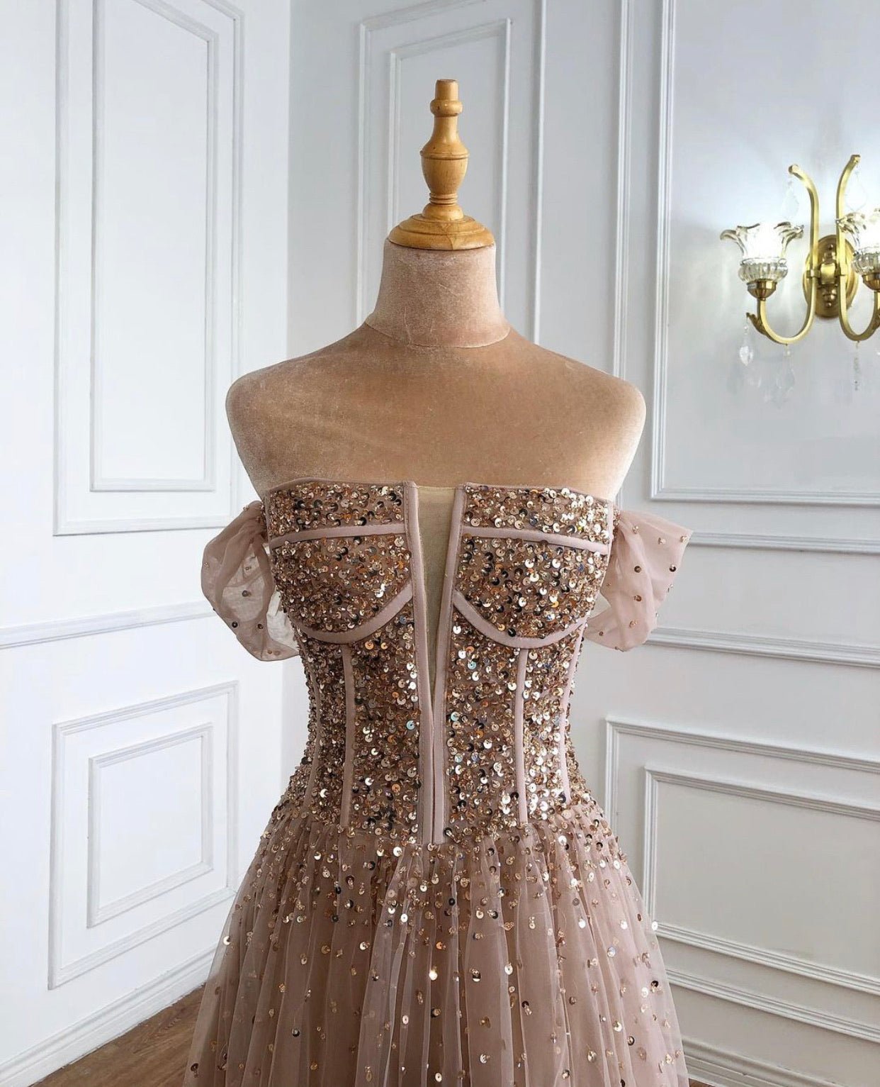 Amey Off Shoulder Beading Sparkle Formal Dress - Mscooco.co.uk