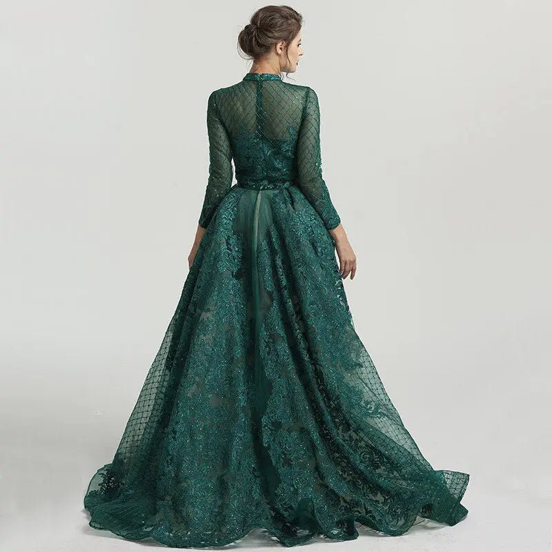 AMO - Green Venus Sequin Evening Dress - Mscooco.co.uk