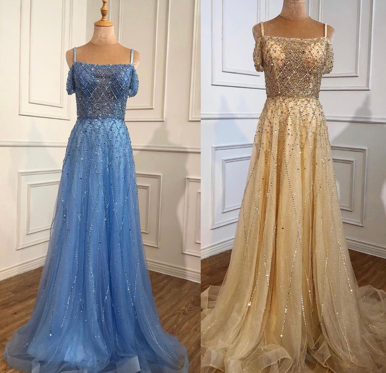 Ariel Beading Embellished Luxury Evening Dress - Mscooco.co.uk