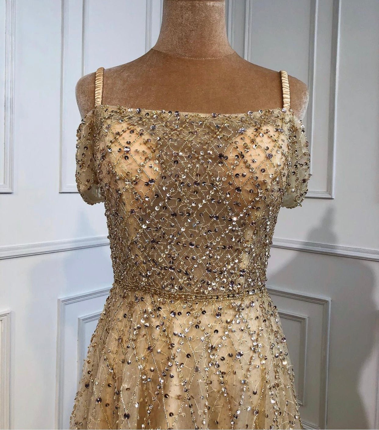 Ariel Beading Embellished Luxury Evening Dress - Mscooco.co.uk
