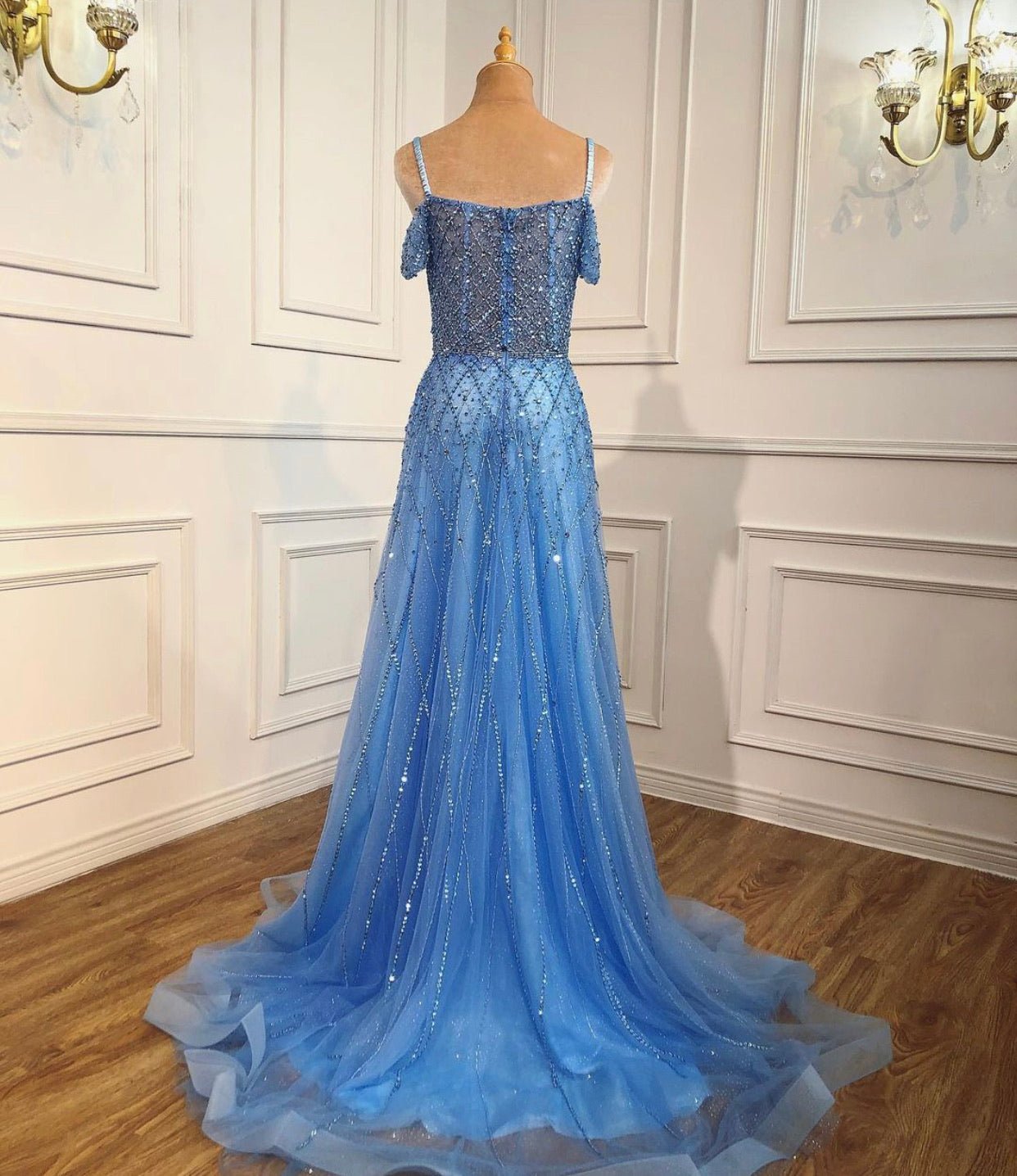 Ariel Beading Embellished Luxury Evening Dress - Mscooco.co.uk