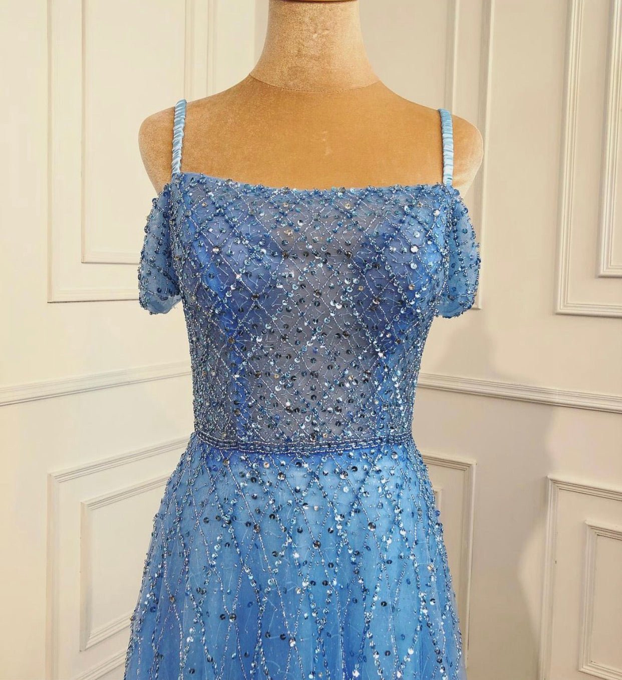 Ariel Beading Embellished Luxury Evening Dress - Mscooco.co.uk