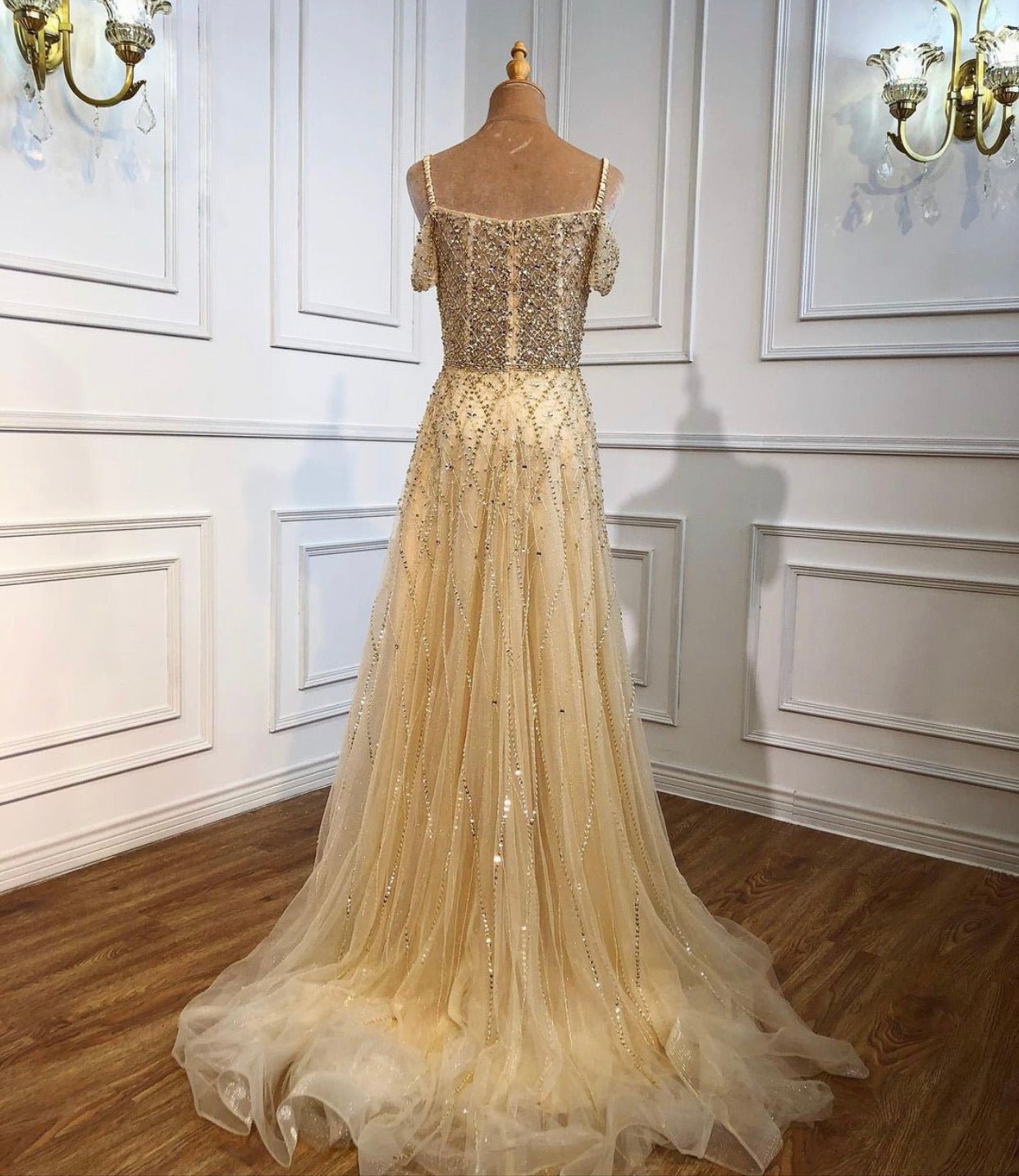 Ariel Beading Embellished Luxury Evening Dress - Mscooco.co.uk