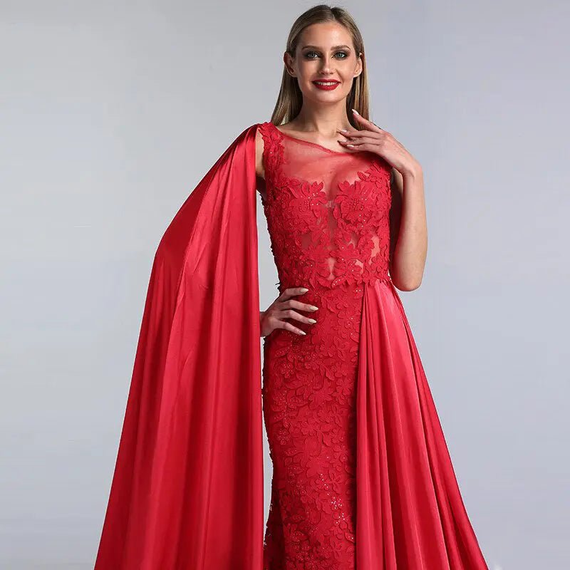 Catherine Handmade Flowers Evening Dress - Mscooco.co.uk