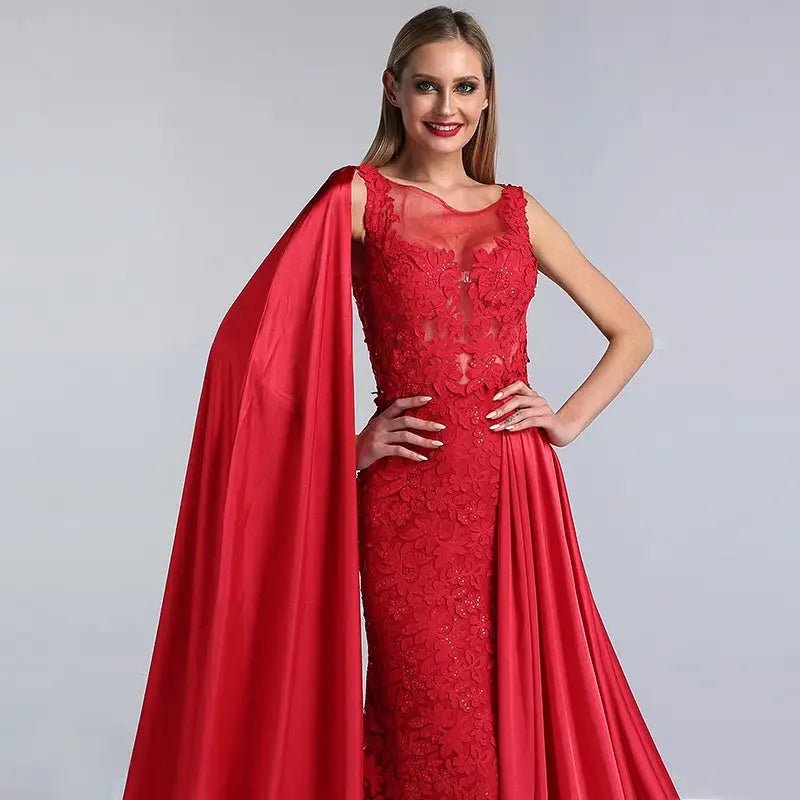 Catherine Handmade Flowers Evening Dress - Mscooco.co.uk