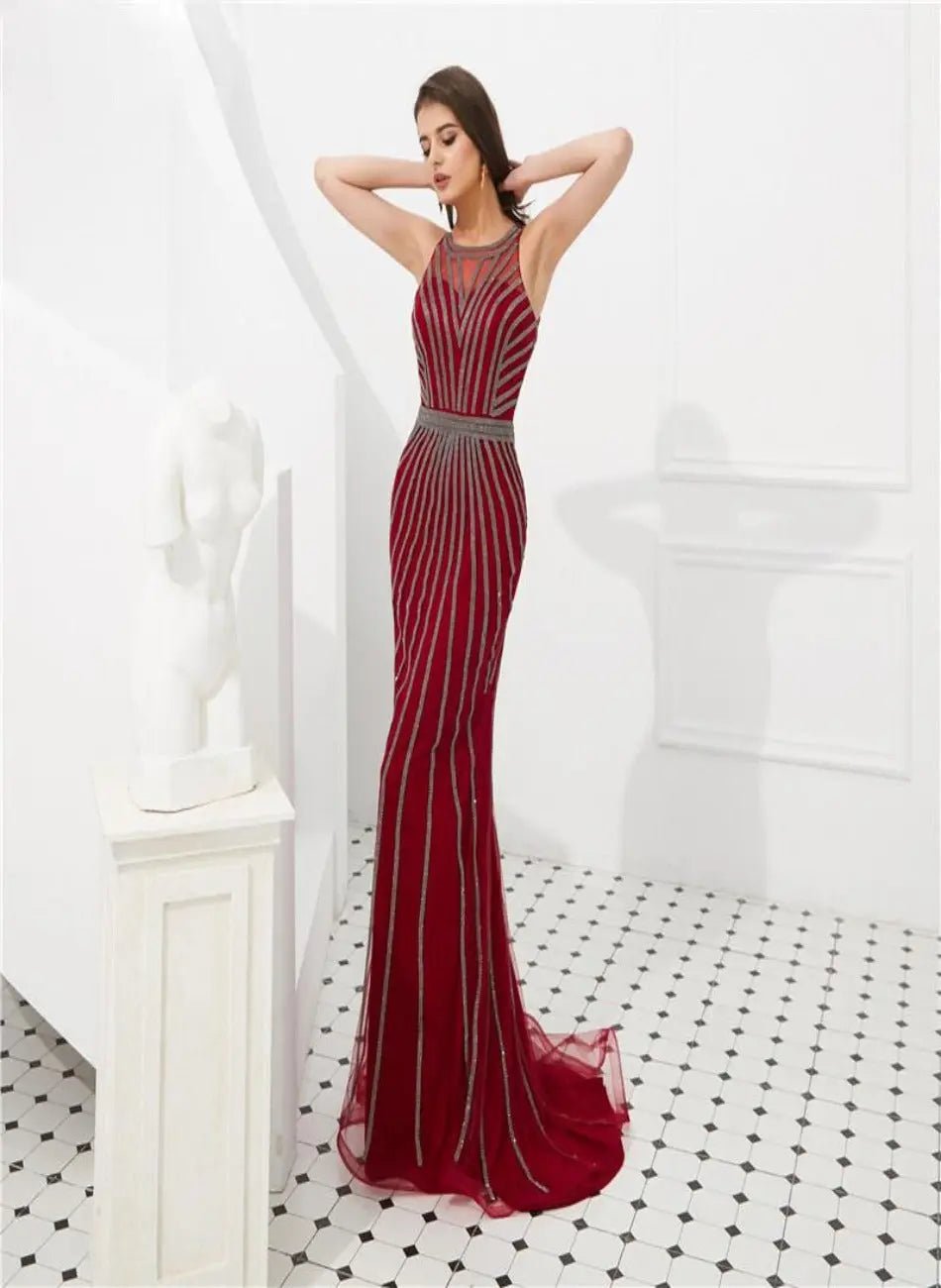 Clara Halter Mermaid Full Diamond Prom Dress - Mscooco.co.uk