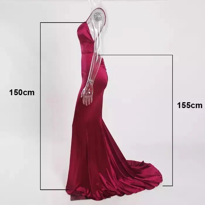 Cut Out Sling Mermaid Satin Dress - Mscooco.co.uk
