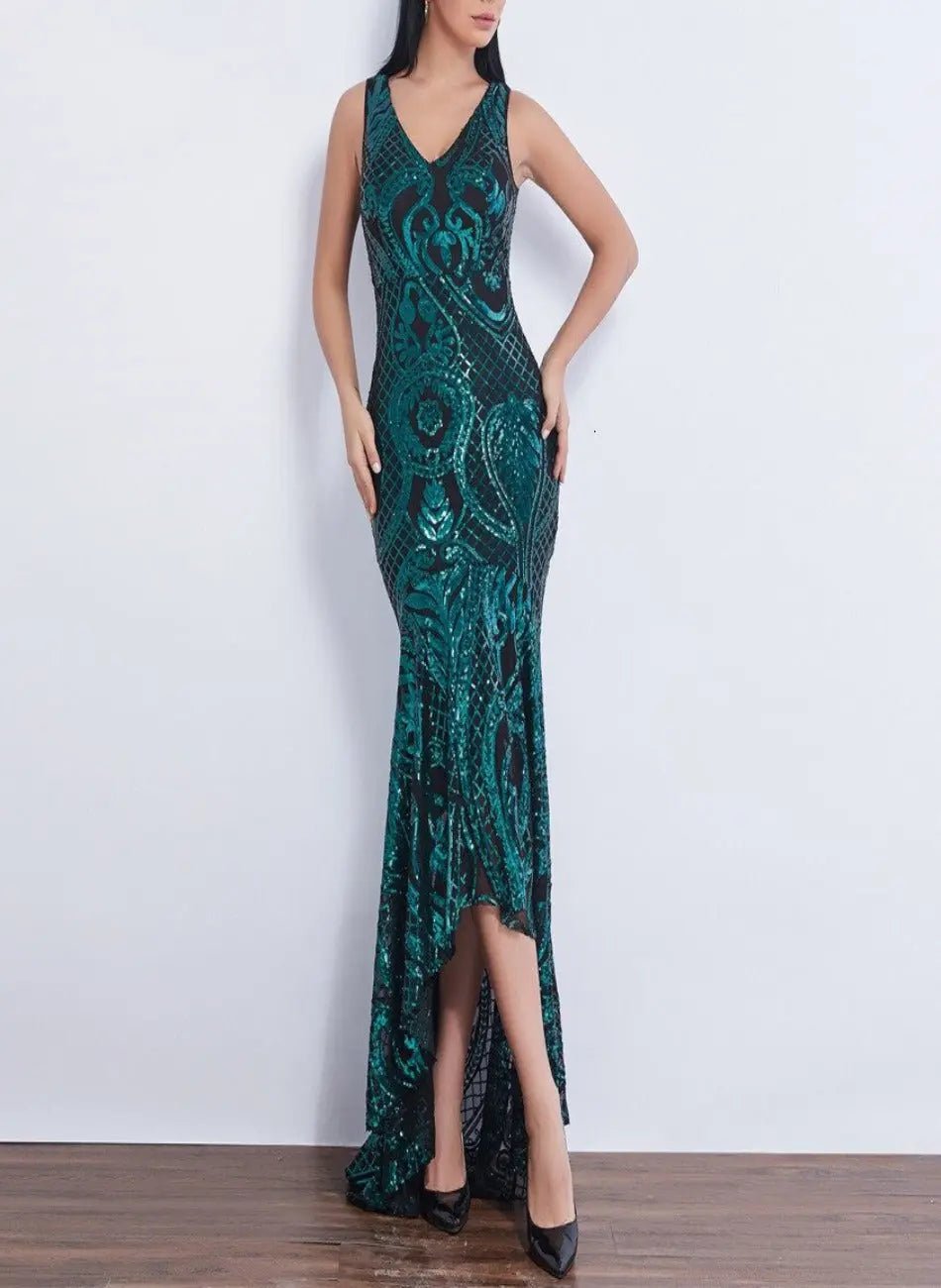 Delaney Sequin Beautiful Impressive Evening Gown - Mscooco.co.uk