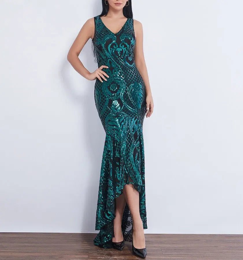 Delaney Sequin Beautiful Impressive Evening Gown - Mscooco.co.uk