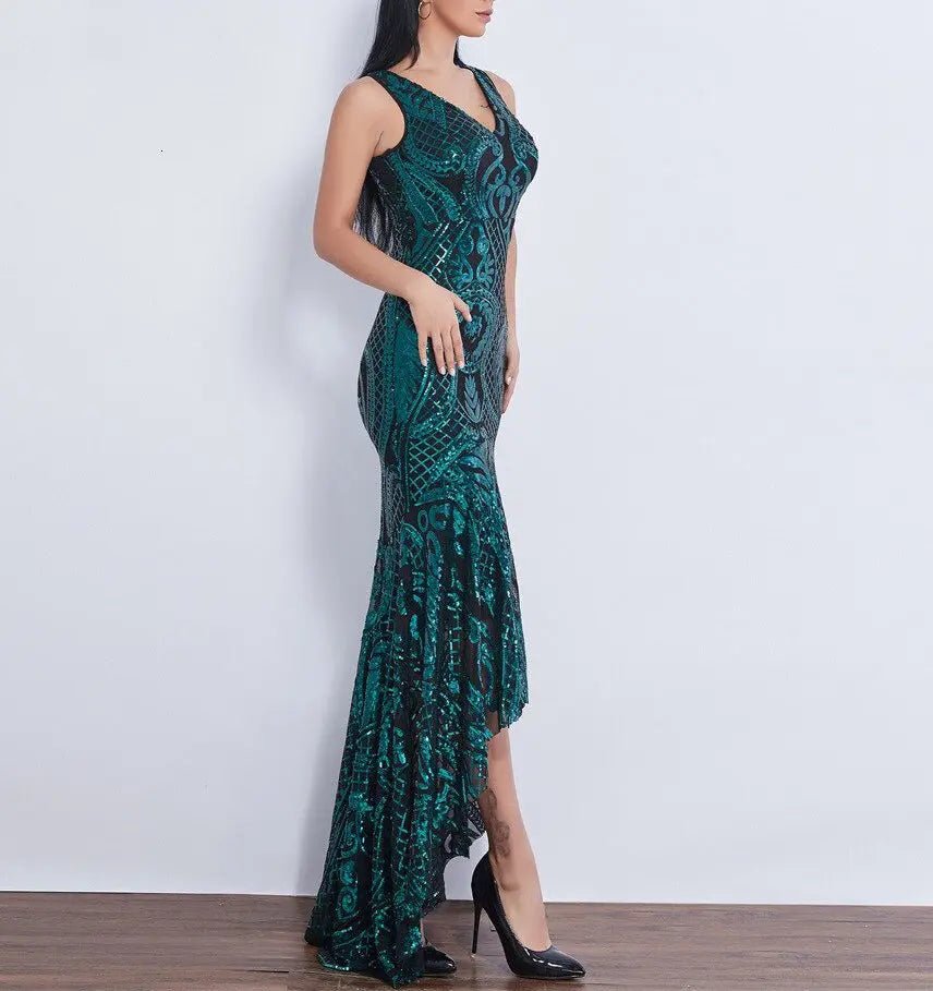 Delaney Sequin Beautiful Impressive Evening Gown - Mscooco.co.uk
