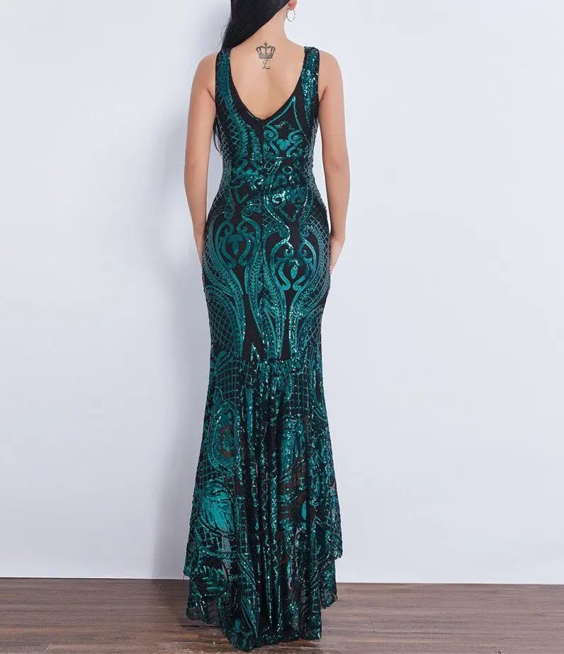 Delaney Sequin Beautiful Impressive Evening Gown - Mscooco.co.uk