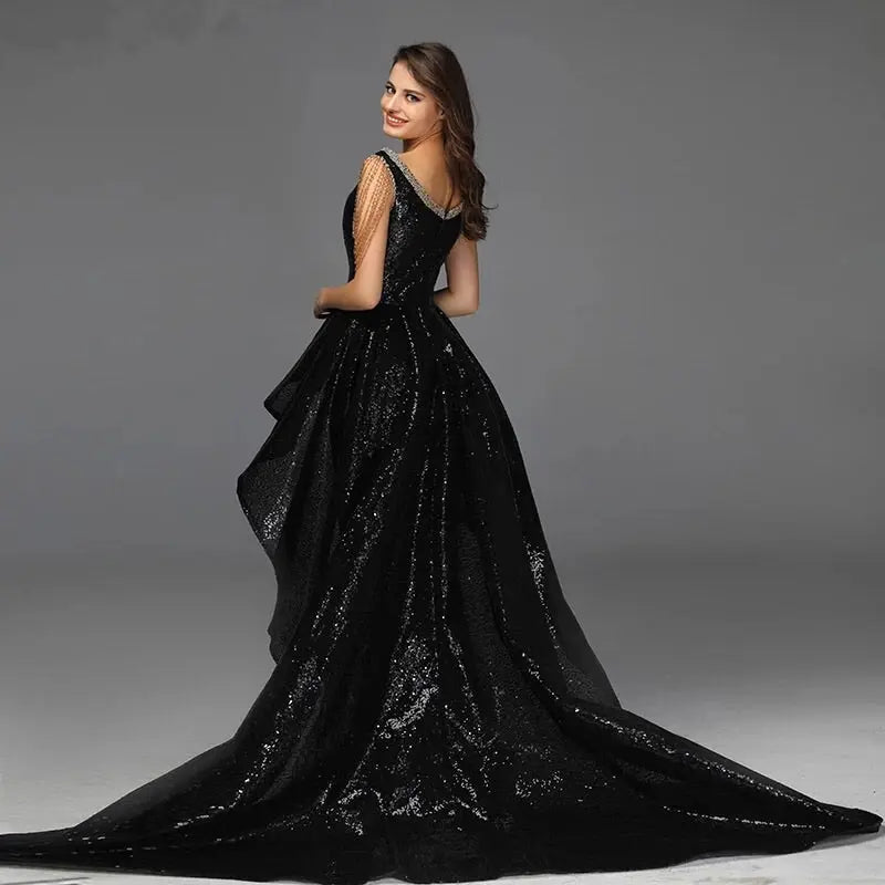 Dominique Off Shoulder Tassel Evening Dress - Mscooco.co.uk
