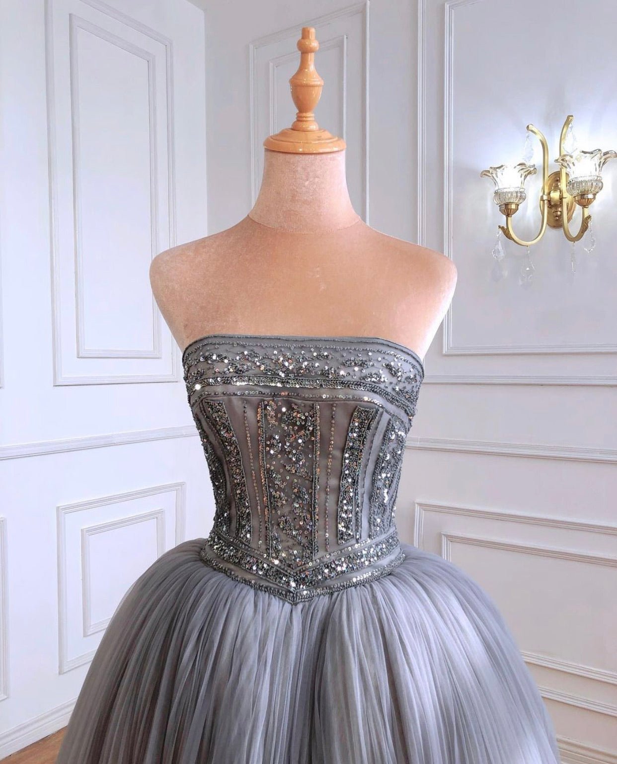 Elaina Strapless Beading Ball Gown - Mscooco.co.uk
