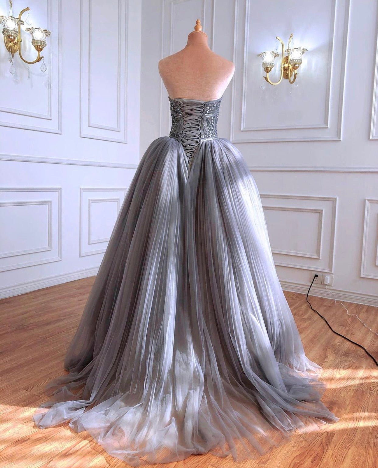 Elaina Strapless Beading Ball Gown - Mscooco.co.uk