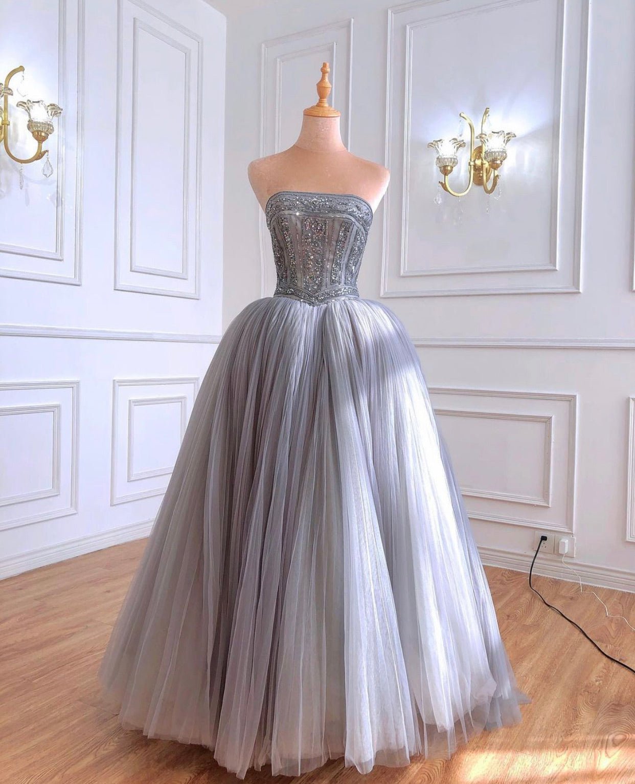 Elaina Strapless Beading Ball Gown - Mscooco.co.uk