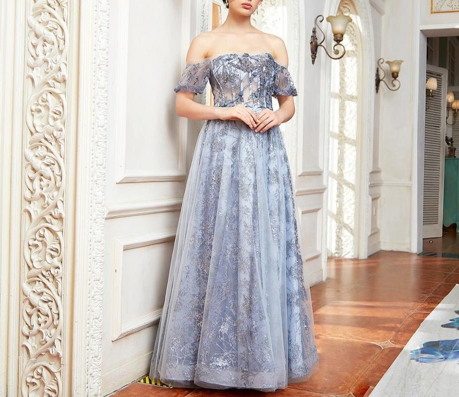Elegant Shoulder Illusion Prom Dress - Mscooco.co.uk
