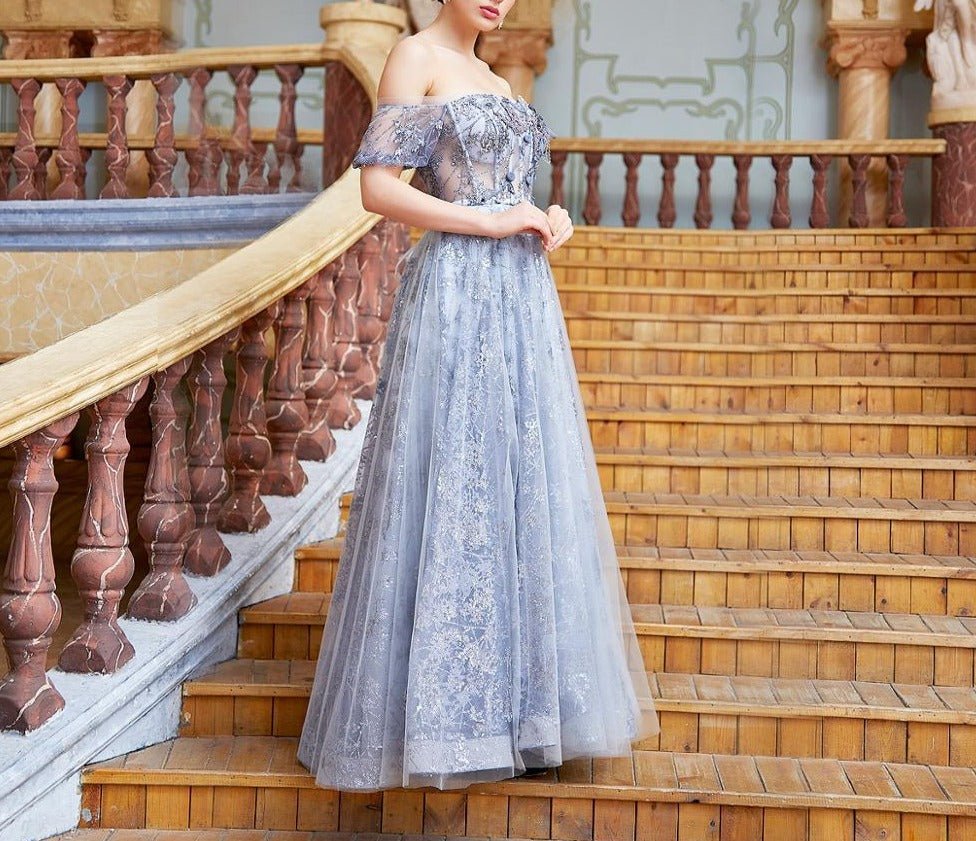 Elegant Shoulder Illusion Prom Dress - Mscooco.co.uk