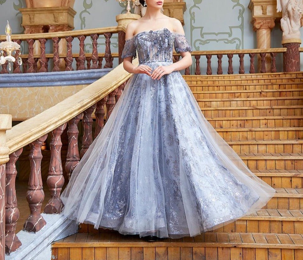 Elegant Shoulder Illusion Prom Dress - Mscooco.co.uk